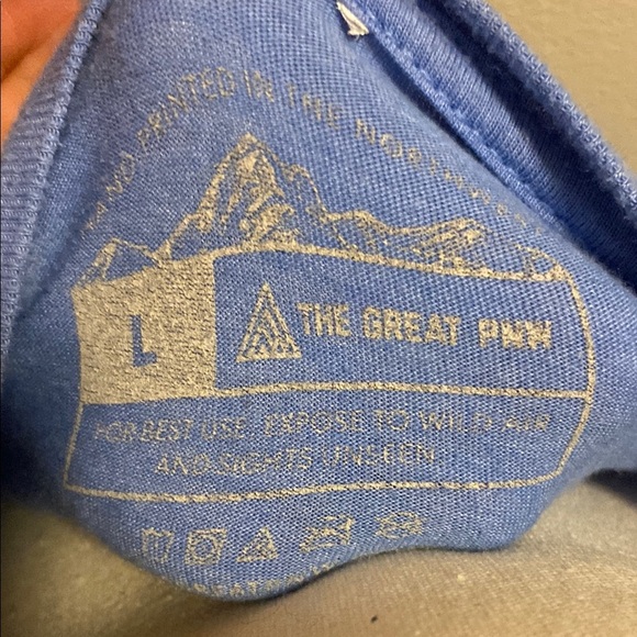 Blue Short Sleeve Tee with Mountain Lifestyle Graphic - Picture 2 of 7